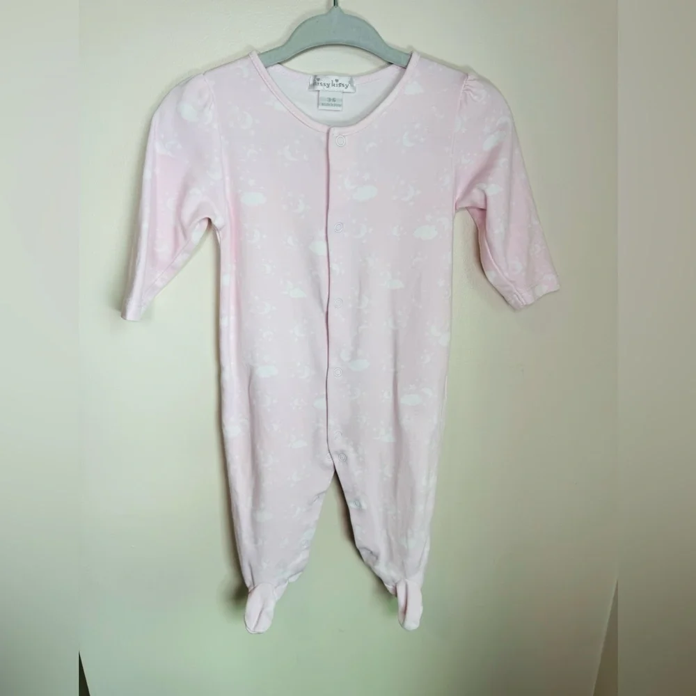 Kissy Kissy White Moons Footie size 3-6M